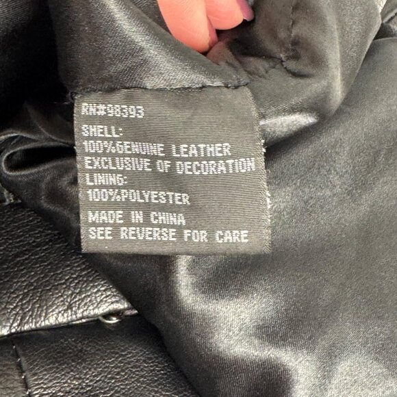 Pamela McCoy Black Leather Jacket Embroidery Beaded Women's Medium Boho Casual - Picture 8 of 13